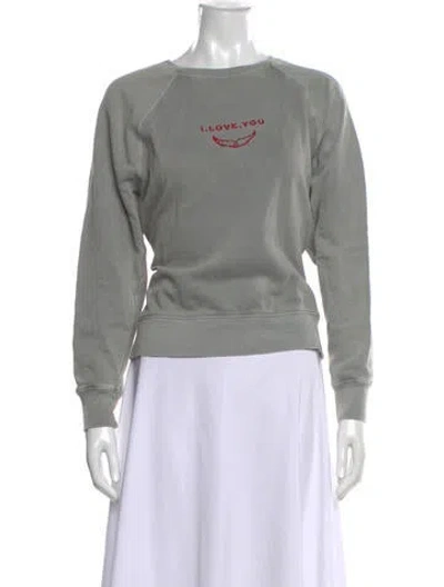 Pre-owned Zadig & Voltaire Graphic Print Crew Neck Sweatshirt In Gray