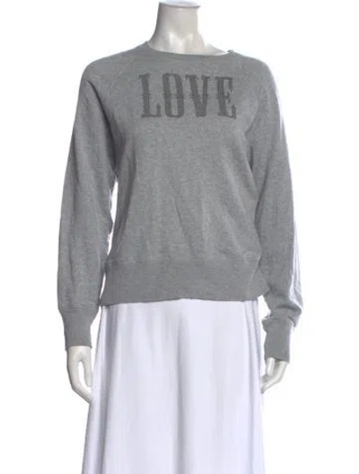 Pre-owned Zadig & Voltaire Graphic Print Crew Neck Sweatshirt In Gray