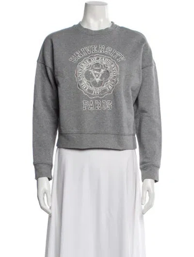Pre-owned Zadig & Voltaire Graphic Print Crew Neck Sweatshirt In Gray