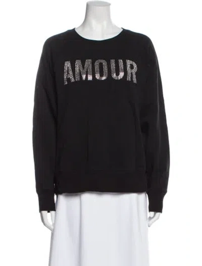 Pre-owned Zadig & Voltaire Graphic Print Crew Neck Sweatshirt In Gray