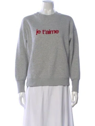 Pre-owned Zadig & Voltaire Graphic Print Crew Neck Sweatshirt In Gray