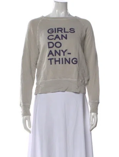 Pre-owned Zadig & Voltaire Graphic Print Crew Neck Sweatshirt In Gray