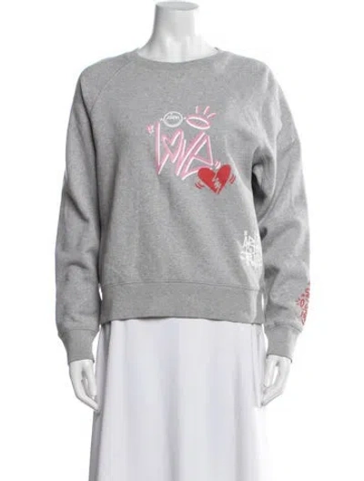 Pre-owned Zadig & Voltaire Graphic Print Crew Neck Sweatshirt In Gray