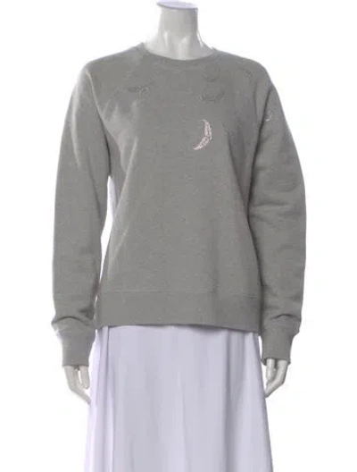 Pre-owned Zadig & Voltaire Graphic Print Crew Neck Sweatshirt In Gray
