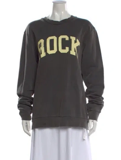Pre-owned Zadig & Voltaire Graphic Print Crew Neck Sweatshirt In Gray