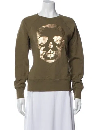 Pre-owned Zadig & Voltaire Graphic Print Crew Neck Sweatshirt In Green