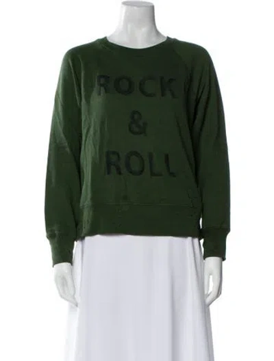 Pre-owned Zadig & Voltaire Graphic Print Crew Neck Sweatshirt In Green