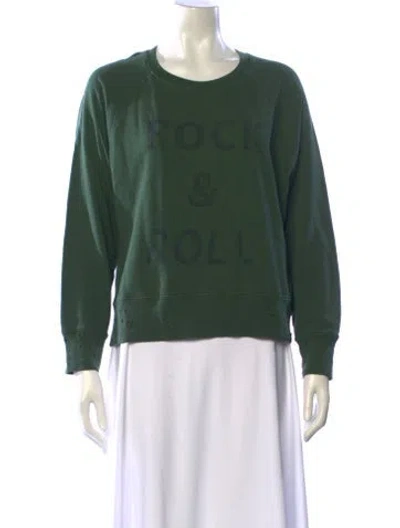 Pre-owned Zadig & Voltaire Graphic Print Crew Neck Sweatshirt In Green