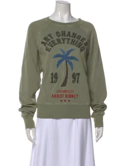 Pre-owned Zadig & Voltaire Graphic Print Crew Neck Sweatshirt In Green