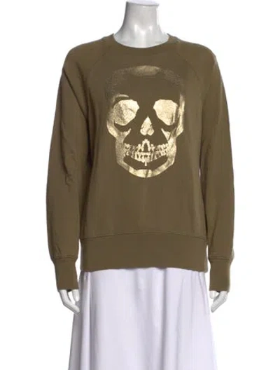 Pre-owned Zadig & Voltaire Graphic Print Crew Neck Sweatshirt In Green