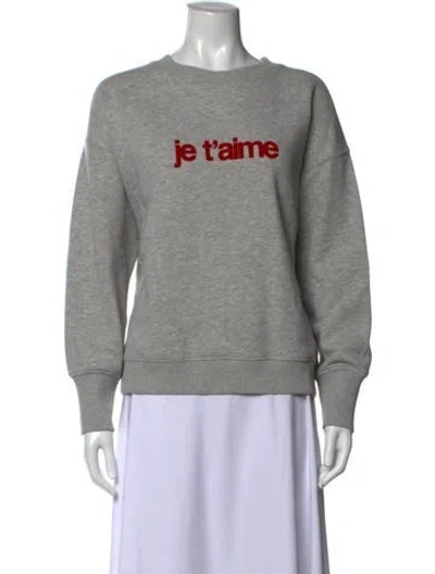 Pre-owned Zadig & Voltaire Graphic Print Crew Neck Sweatshirt In Grey/metallic
