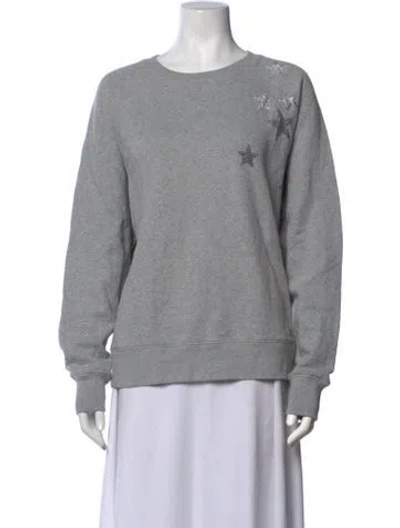 Pre-owned Zadig & Voltaire Graphic Print Crew Neck Sweatshirt In Grey/metallic