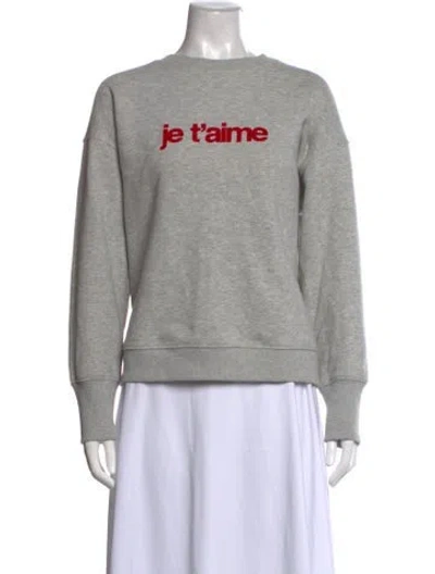 Pre-owned Zadig & Voltaire Graphic Print Crew Neck Sweatshirt In Grey/metallic