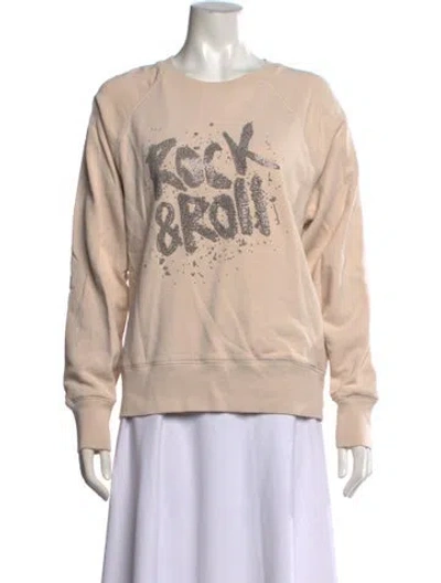 Pre-owned Zadig & Voltaire Graphic Print Crew Neck Sweatshirt In Neutrals