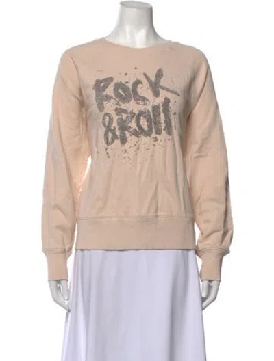Pre-owned Zadig & Voltaire Graphic Print Crew Neck Sweatshirt In Neutrals