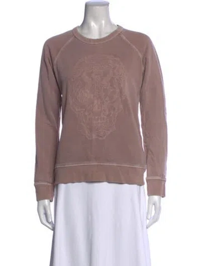 Pre-owned Zadig & Voltaire Graphic Print Crew Neck Sweatshirt In Neutrals