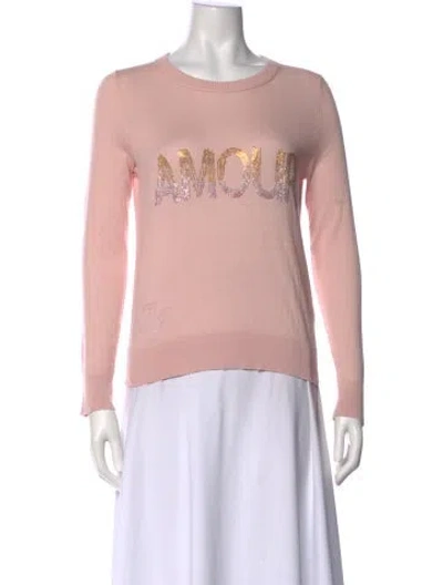 Pre-owned Zadig & Voltaire Graphic Print Crew Neck Sweatshirt In Pink