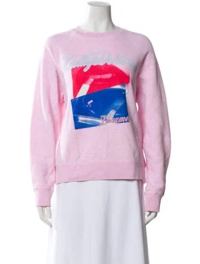 Pre-owned Zadig & Voltaire Graphic Print Crew Neck Sweatshirt In Pink