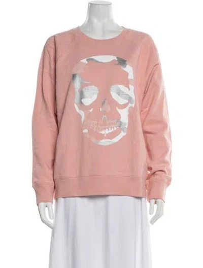 Pre-owned Zadig & Voltaire Graphic Print Crew Neck Sweatshirt In Pink