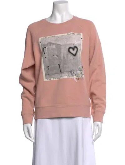 Pre-owned Zadig & Voltaire Graphic Print Crew Neck Sweatshirt In Pink