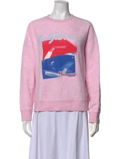 Pre-owned Zadig & Voltaire Graphic Print Crew Neck Sweatshirt In Pink