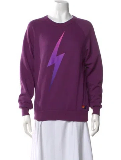 Pre-owned Zadig & Voltaire Graphic Print Crew Neck Sweatshirt In Purple