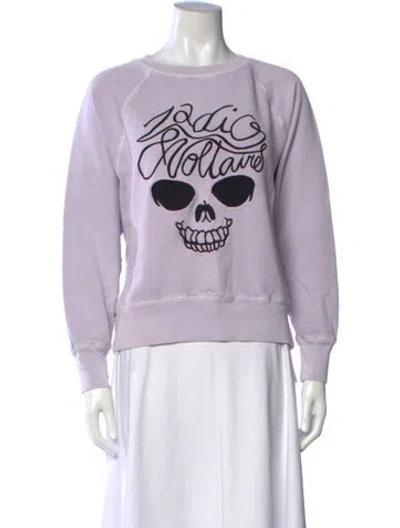 Pre-owned Zadig & Voltaire Graphic Print Crew Neck Sweatshirt In Purple