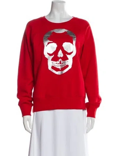 Pre-owned Zadig & Voltaire Graphic Print Crew Neck Sweatshirt In Red