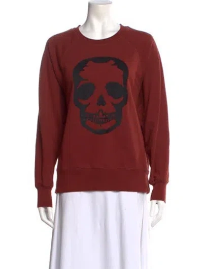 Pre-owned Zadig & Voltaire Graphic Print Crew Neck Sweatshirt In Red