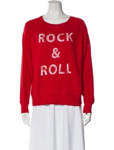 Pre-owned Zadig & Voltaire Graphic Print Crew Neck Sweatshirt In Red