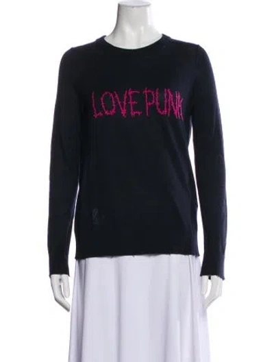 Pre-owned Zadig & Voltaire Graphic Print Crew Neck Sweatshirt W/ Tags In Blue
