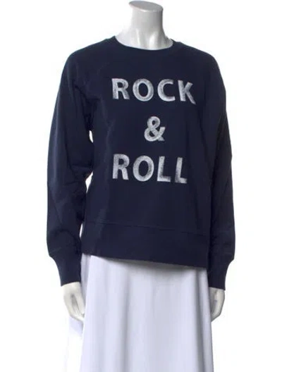 Pre-owned Zadig & Voltaire Graphic Print Crew Neck Sweatshirt W/ Tags In Blue