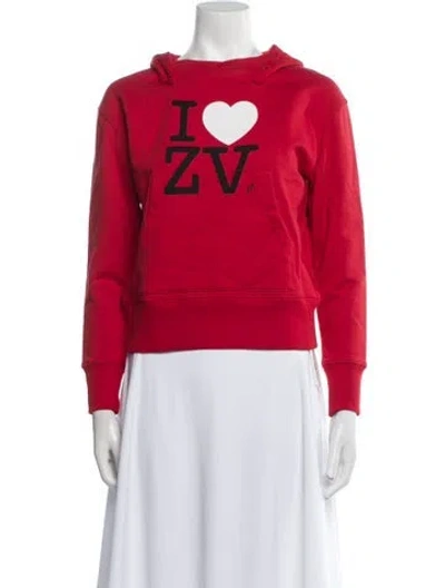 Pre-owned Zadig & Voltaire Graphic Print Crew Neck Sweatshirt W/ Tags In Red
