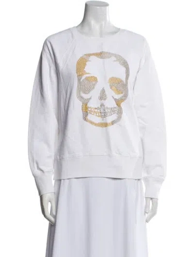 Pre-owned Zadig & Voltaire Graphic Print Crew Neck Sweatshirt In White