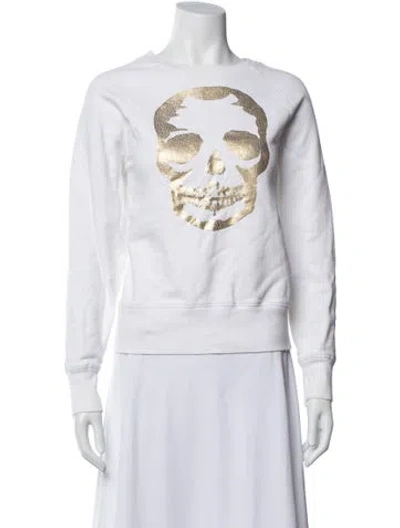 Pre-owned Zadig & Voltaire Graphic Print Crew Neck Sweatshirt In White