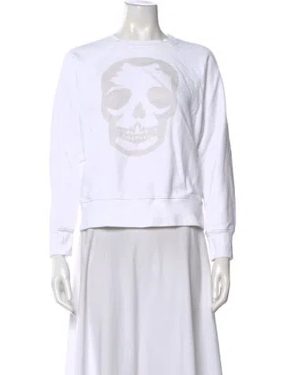 Pre-owned Zadig & Voltaire Graphic Print Crew Neck Sweatshirt In White