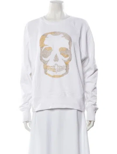 Pre-owned Zadig & Voltaire Graphic Print Crew Neck Sweatshirt In White