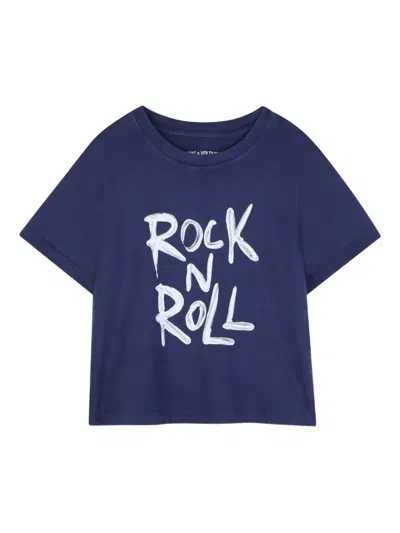 Zadig & Voltaire Kids' Graphic-print Crew-neck T-shirt In Blue