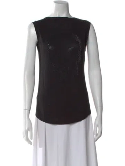 Pre-owned Zadig & Voltaire Graphic Print Crew Neck Top In Black