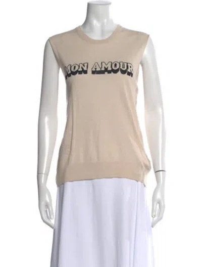 Pre-owned Zadig & Voltaire Graphic Print Crew Neck Top In Neutral