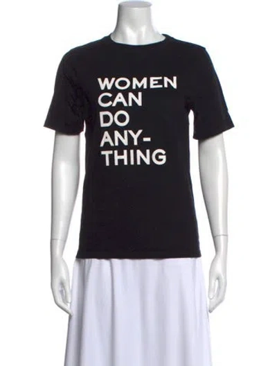 Pre-owned Zadig & Voltaire Graphic Print Crew Neck T-shirt In Black