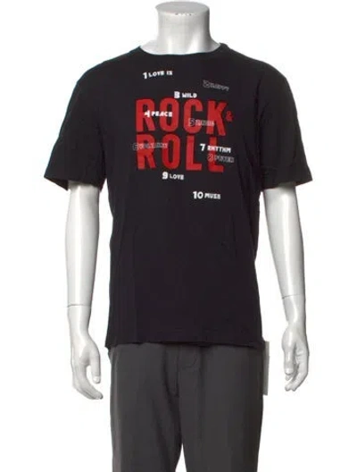 Pre-owned Zadig & Voltaire Graphic Print Crew Neck T-shirt In Black