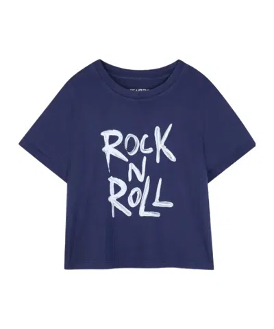 Zadig & Voltaire Kids' Graphic Print Crew Neck T-shirt In Blue