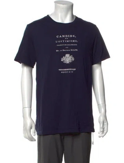 Pre-owned Zadig & Voltaire Graphic Print Crew Neck T-shirt In Blue