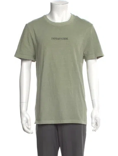 Pre-owned Zadig & Voltaire Graphic Print Crew Neck T-shirt In Green