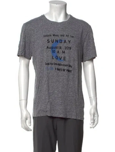 Pre-owned Zadig & Voltaire Graphic Print Crew Neck T-shirt In Grey