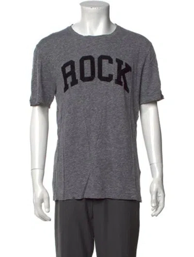 Pre-owned Zadig & Voltaire Graphic Print Crew Neck T-shirt In Grey