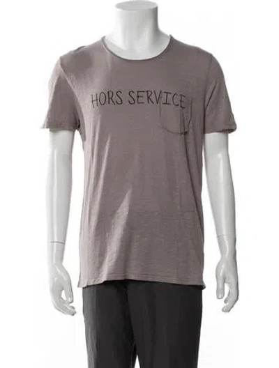 Pre-owned Zadig & Voltaire Graphic Print Crew Neck T-shirt In Neutral