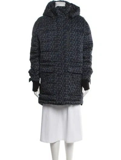 Pre-owned Zadig & Voltaire Graphic Print Down Coat In Blue