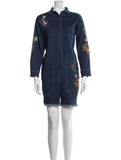 Pre-owned Zadig & Voltaire Graphic Print Jumpsuit In Blue
